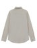 A light beige long-sleeve cotton blend shirt with a collar and buttoned cuffs, featuring a logo.