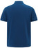 A navy blue men's classic cotton/poly pique short-sleeve polo shirt with a logo on the back.