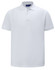 A white classic cotton/poly pique short-sleeve polo shirt with a collar and a logo.