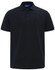 A men's short-sleeve polo shirt in navy blue, featuring a collar and a logo on the chest.