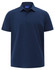 A navy blue polo shirt with a collar and short sleeves, featuring a small logo on the chest.