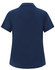 A navy blue ladies' polo shirt with short sleeves and a collar, featuring a discreet logo.
