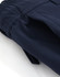 A pair of navy blue work pants featuring a flexible material and pockets, with an elastic waistband.
