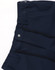 Navy water-repellent flexi work pants with tape detailing, featuring pockets and a smooth waistband. Includes a logo.