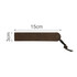 A vintage style brown bookmark with a leather texture, featuring a looped strap at one end.