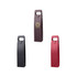 A drink bottle bag in black, burgundy, and red with a handle and a logo.