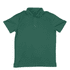 A green polo shirt with a collar and buttons, featuring a logo on the front.