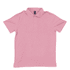 A pink polo shirt with a collar and a logo on the chest. Suitable for casual wear.