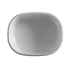 A white lunch box with a smooth interior and rounded edges. It has a logo on the side.
