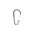 A silver D Type aluminium alloy carabiner hook with a simple, sleek design and an attached spring gate mechanism.