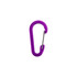 A purple D Type Aluminium Alloy carabiner hook with a silver wire gate. It includes a logo.