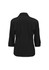 A black Women’s Metro 3/4 sleeve shirt featuring a classic collar and a button-up design.