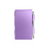 A purple aluminium pocket notebook featuring a silver pen attached to the side. It has a sleek, metallic finish.