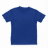 A blue youth tee featuring a crew neckline and short sleeves, with a logo on the label.