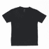 A black youth tee featuring a standard crew neck design and short sleeves. It has a brand logo.