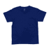 A navy blue youth t-shirt with a round neckline and short sleeves. It features a branding label inside the collar.