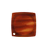A square acetate mirror in a warm amber shade with a smooth, reflective surface and a small hole in one corner.
