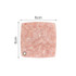 A square acetate vanity mirror in a soft pink shade, measuring 6cm by 6cm, featuring a hole for hanging.