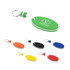 A set of EVA floating keychains in green, orange, red, yellow, black, and blue, each with a metal ring and branding.
