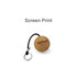 A cork keyring featuring a round design with a black attachment strap and a logo. The keyring has a natural cork finish.