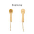 A natural wooden face brush with a bristle head and a wooden handle, featuring a rope tie.