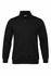 A black men's quarter-zip sweater with long sleeves and a logo on the chest.
