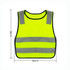 A bright yellow reflective safety vest featuring grey stripes, with a logo on the front. Dimensions are 40 cm by 48 cm.