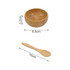 A bamboo facial mask bowl set featuring a round bowl and a matching spoon, both in natural bamboo colour.