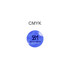 A circular blue sticker with a glossy finish featuring a logo and text.