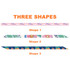 Three narrow satin scarves in various floral designs and colours, featuring multiple shapes and a logo.