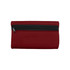A small red neoprene pencil pouch with a black zipper. It features a smooth, solid exterior.