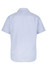 A short sleeve button-up shirt in a light blue colour with a back view design. Features a logo.