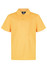 A yellow polo shirt featuring a collar and short sleeves, with a logo on the neck. Ideal for kids' sports uniforms.