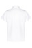 A white polo shirt with a collar and short sleeves, featuring a logo on the back.