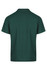 A green polo shirt with a classic collar and short sleeves, featuring a branding logo.