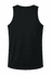 A black men's singlet featuring a plain back design and a subtle logo.