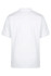 A white polo shirt featuring a collar and short sleeves, with a logo on the chest.