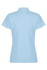 Light blue polo shirt with a classic collar and short sleeves, featuring a logo on the front.