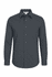 A long sleeve button-up shirt in a navy colour, featuring a chest pocket and a collar, with a logo on the label.