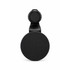 A black car phone holder featuring a circular base and an adjustable mount. It has a simple, streamlined design.