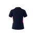 A navy polo shirt with pink accents and a logo, featuring a classic collar and short sleeves.