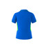 A blue polo shirt featuring green accents and a collar, showcasing a sleek and sporty design.
