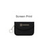 A black RFID blocking key pouch with a chain keyring and a logo on the front.