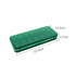 A green, rectangular pills organiser with a translucent lid and measurements of 23.5 cm by 10.2 cm by 3.7 cm.