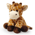 A custom plush giraffe toy featuring brown and orange markings, with dark brown hooves and a friendly expression.