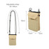 A minimalist crossbody phone bag in a beige colour with an adjustable strap and a flap closure. Features a logo.