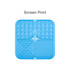 A blue 3-section dog enrichment lick mat featuring different textured patterns in each section, with a logo present.