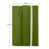 A green executive soft-touch PU leather notebook with a zippered pocket and an elastic band. Dimensions: 16 cm x 22.5 cm.