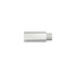 A silver USB data blocker with a smooth metallic finish and a rectangular connector on one end.