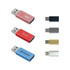 A selection of USB data blockers in various colours: red, pink, blue, gold, silver, black, and grey. Each features a logo.